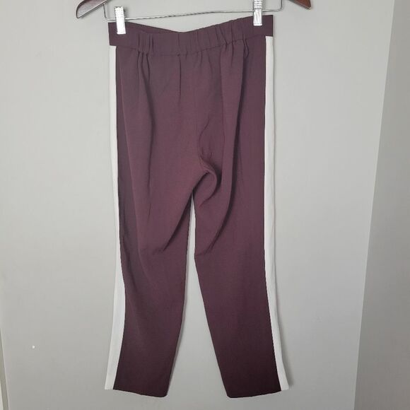 Aritzia Babaton Conan Pant Burgundy White Stripe 0 - Picture 2 of 4